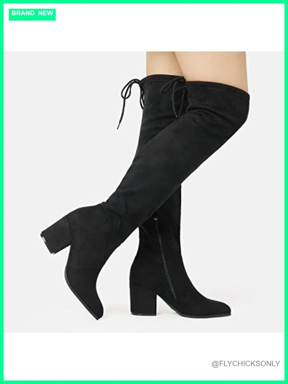 Women's Thigh High Over the Knee Stretch Boots Pointed Toe Block Heel
